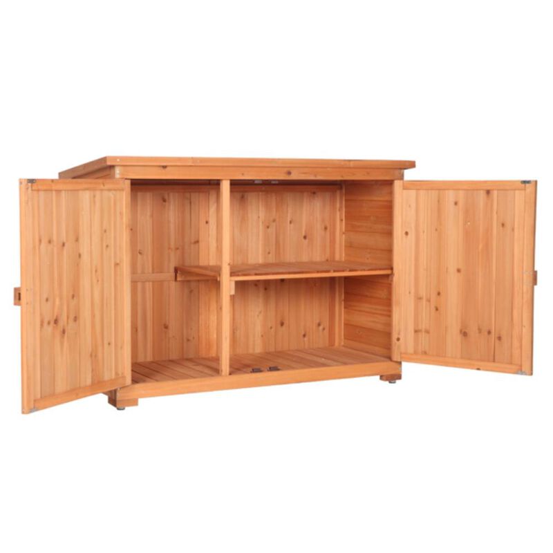 Double Door Outdoor Storage Cabinet Weather-Resistant Garden Shed for Yard & Patio Organization image number 3