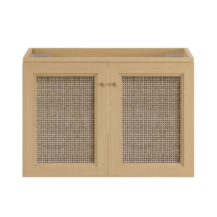 Classe 30" Wall-Mounted Bathroom Vanity in Natural Oak without Sink Top