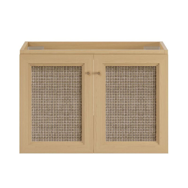 Classe 30" Wall-Mounted Bathroom Vanity in Natural Oak without Sink Top image number 0