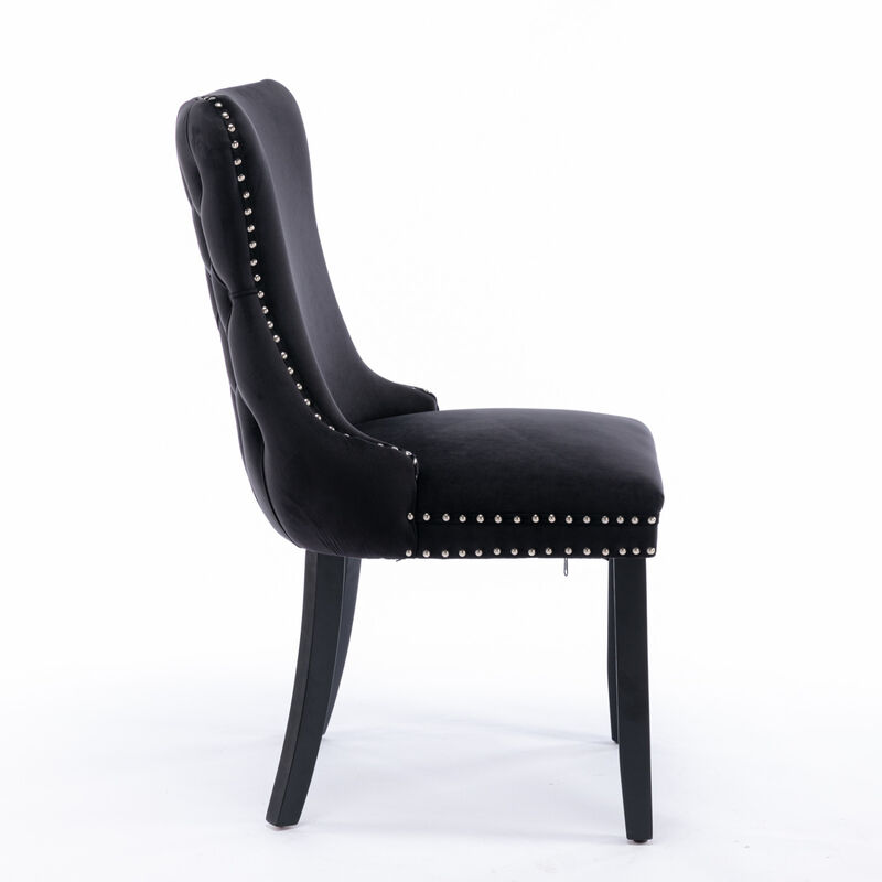 Streamdale Black Upholstered Dining Chairs, Set of 2 image number 4