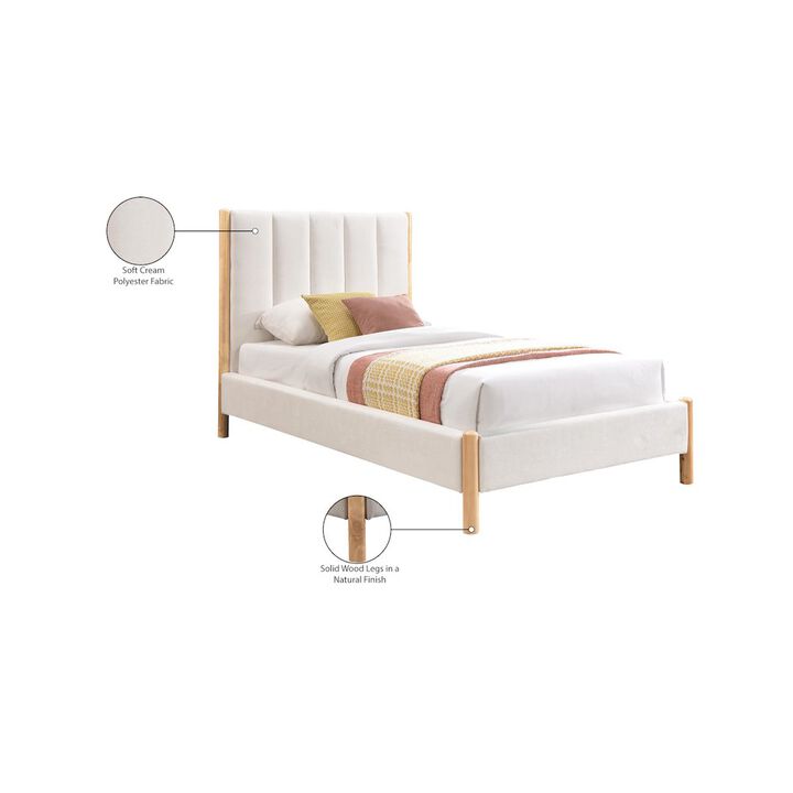 Meridian Furniture Kona Cream Polyester Fabric Twin Bed