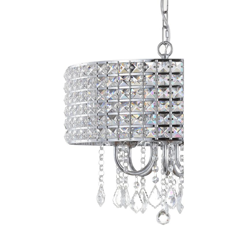 Reese Metal/Crystal LED Adjustable Drop Chandelier