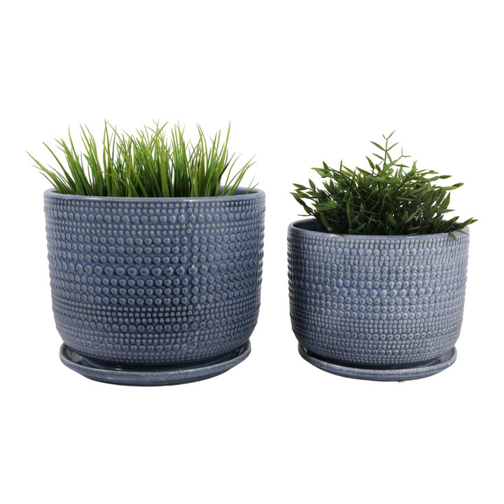S/2 10/12" Textured Planter