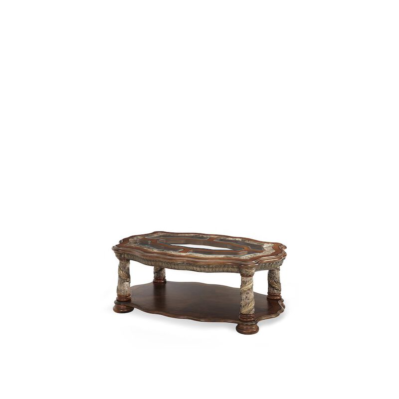 Michael Amini Villa Valencia Cocktail Table - Classic Chestnut
