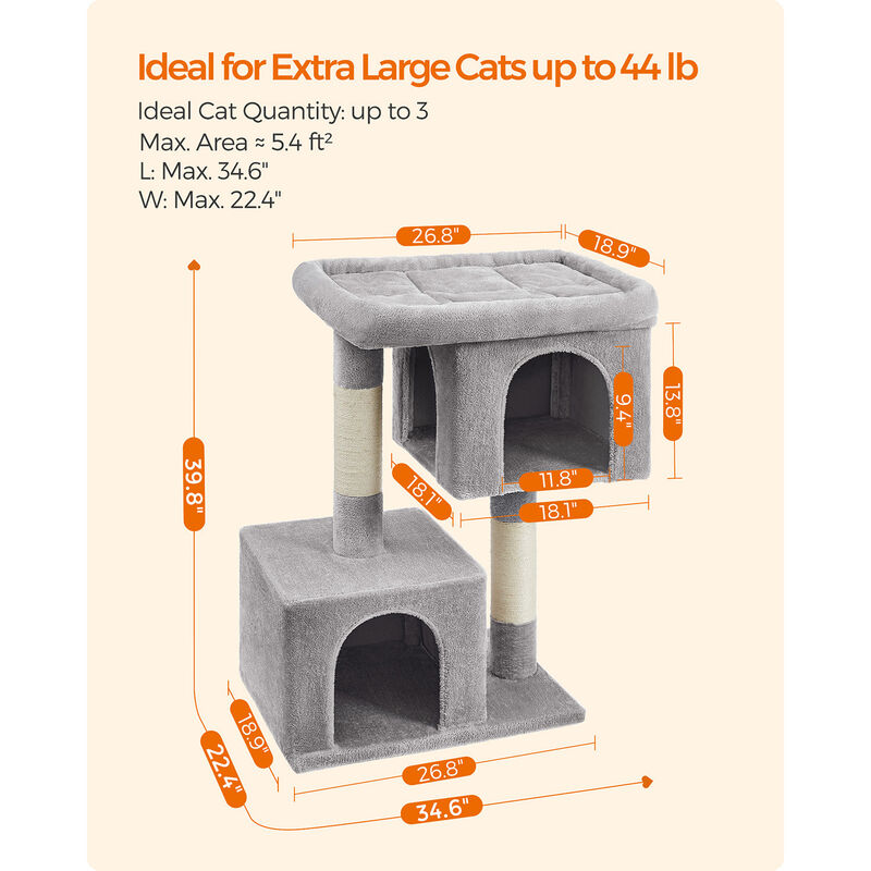 39.8-Inch Cat Tree &ndash; Perfect for Large Cats with Ample Space