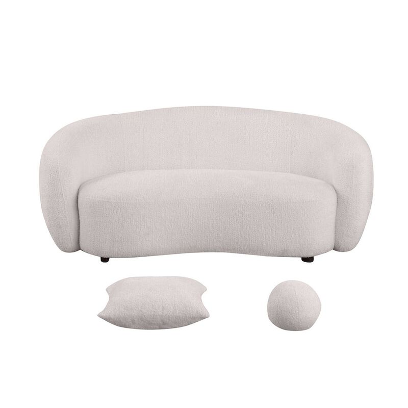 Best Quality Furniture Teddy Fabric 2 Seater Loveseat In Beige