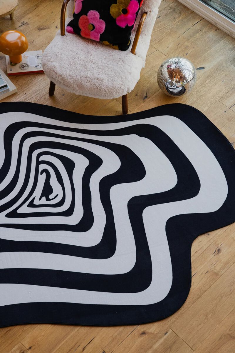 Lany Space Area Rug, Washable Non-Slip Rug, Vertigo Irregular Rug for Living Room image number 5