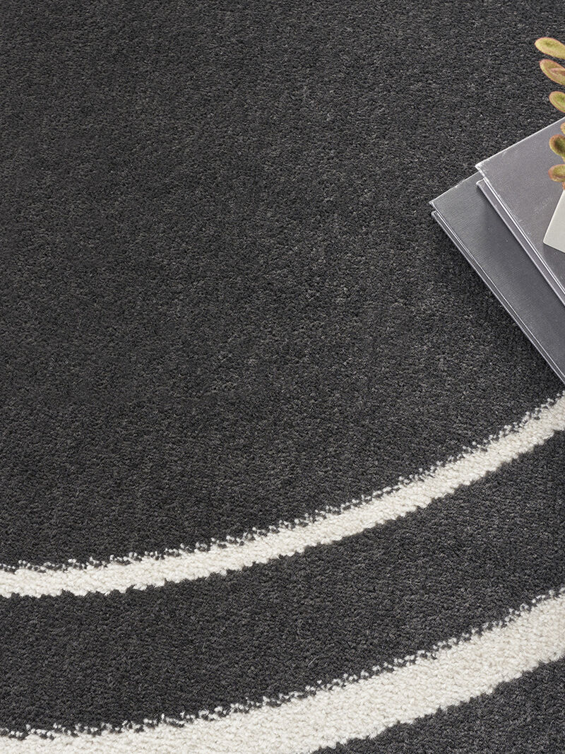 Nourison Essentials NRE02 Black/Ivory 8' x Round Rug