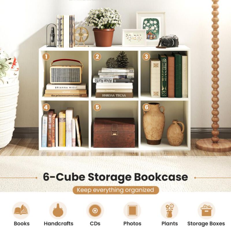 Hivvago Modern 6-Cube Bookcase with Anti-tipping Kits for Bedroom Living Room