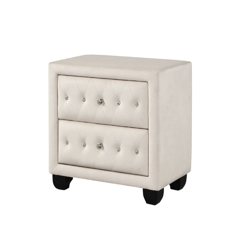 Ceralissiq Tufted 2-Drawer Nightstand image number 7