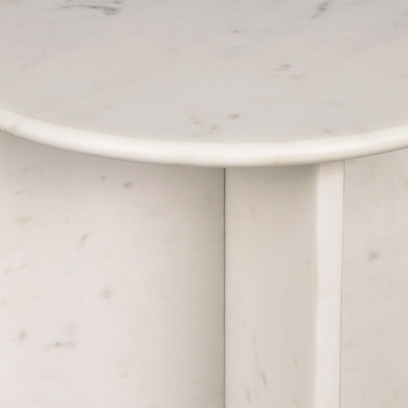 Javier 14" Contemporary Natural Marble Handmade X-Shaped End Table