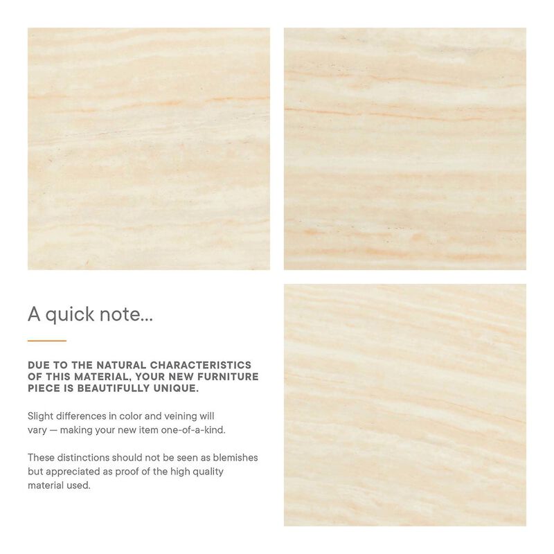 Lippa 36&rdquo; Round Faux Travertine Coffee Table image number 2
