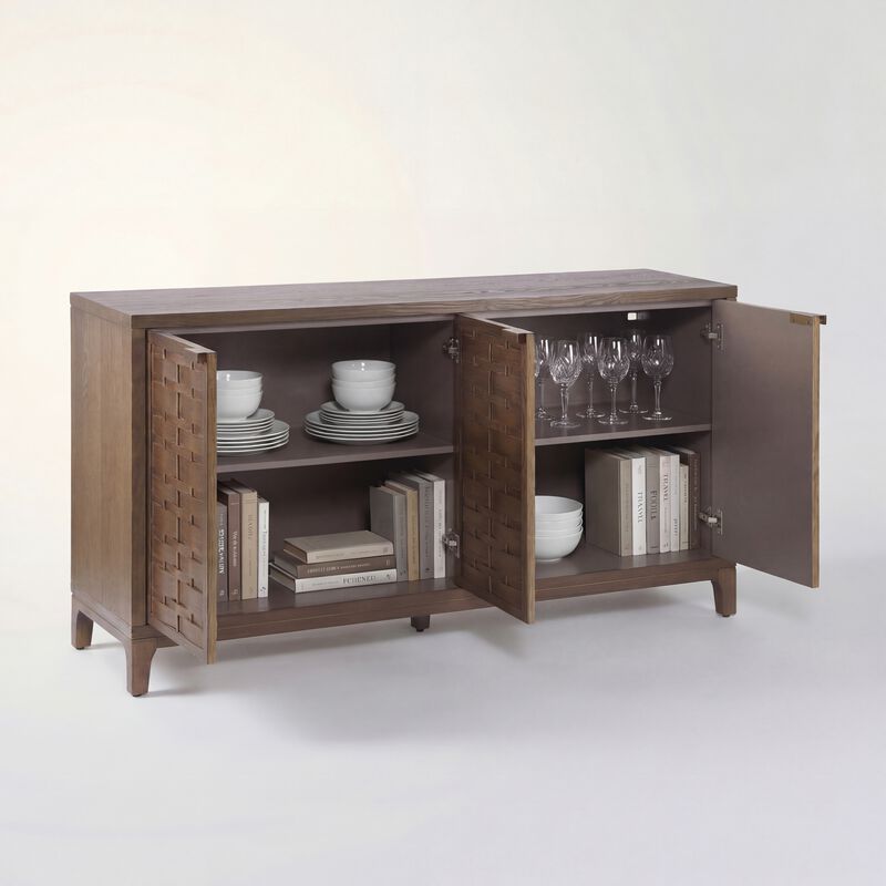 Kagvan 59 Inch Woven 4-Door Sideboard image number 1