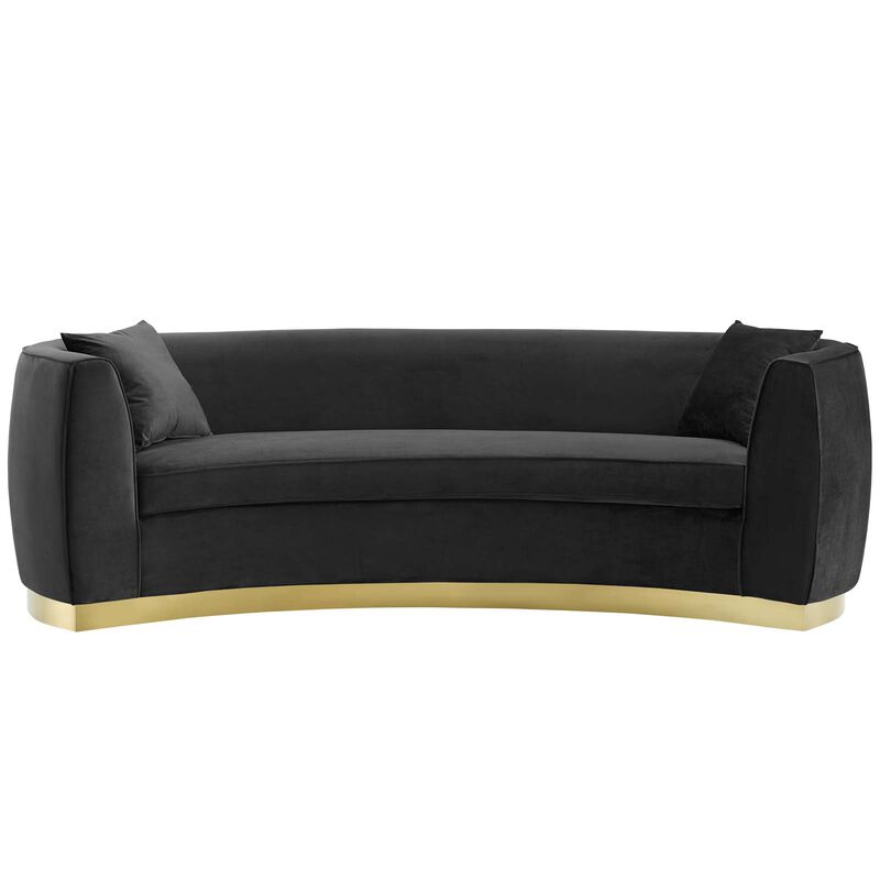 Resolute Curved Performance Velvet Sofa image number 0