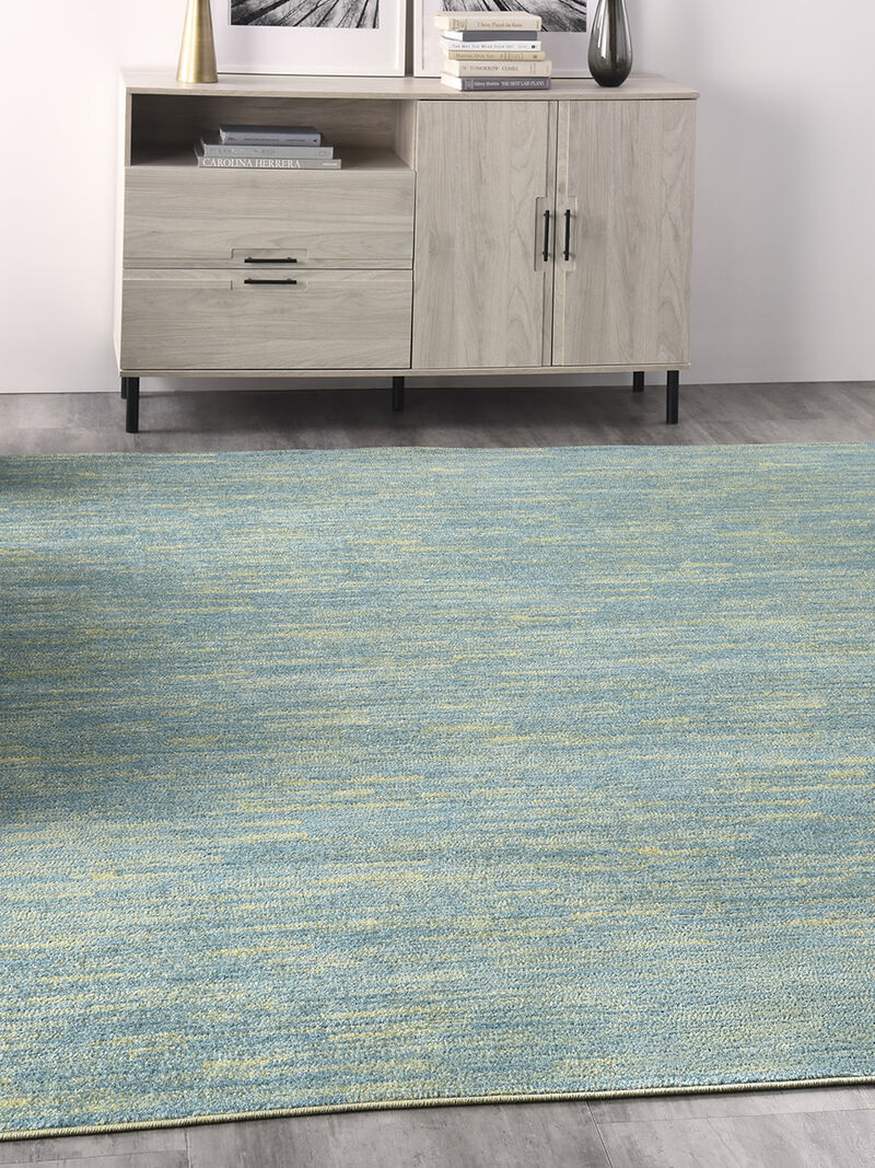 Nourison Essentials NRE01 Blue/Green 9' x Square Rug image number 7
