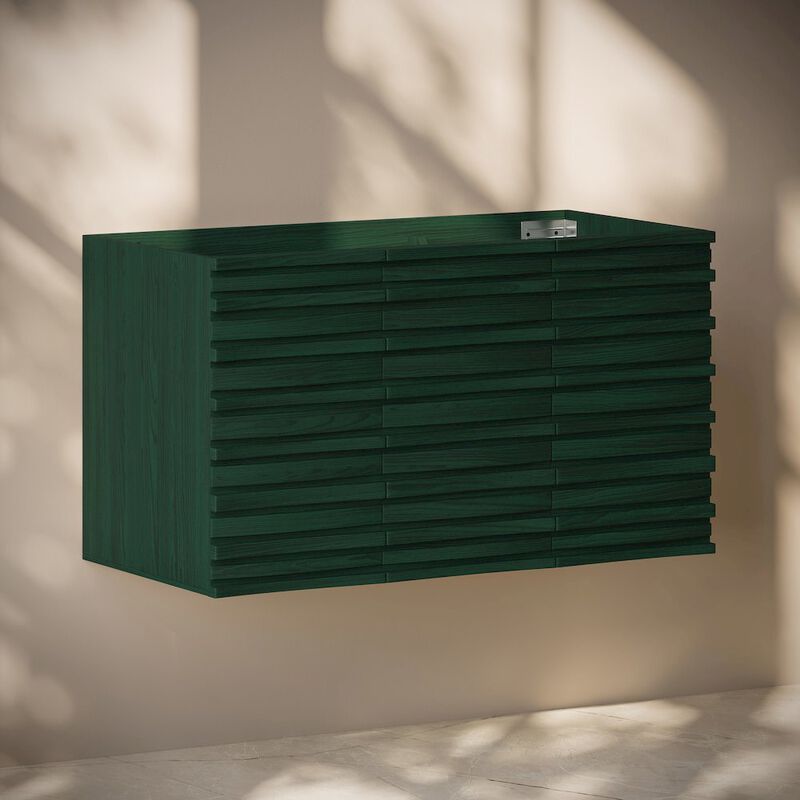 Cascade 36" Wall-Mounted Bathroom Vanity Cabinet without Top in Green Oak image number 2
