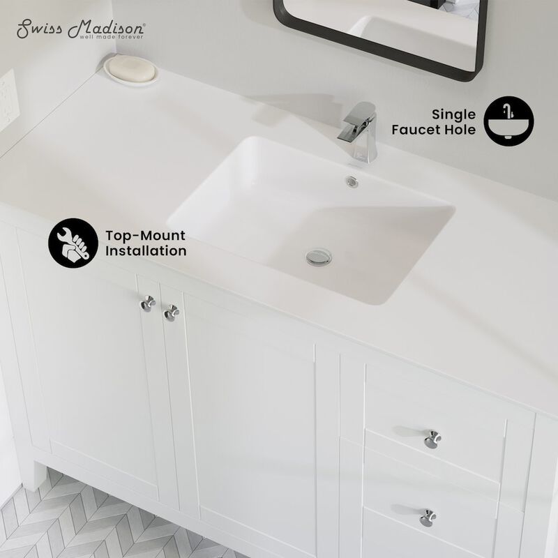 Voltaire 49 Vanity Top Sink with Single Faucet Hole image number 7