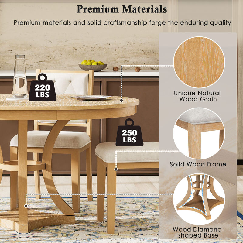 Merax 5-Piece Retro Functional Dining Table Set