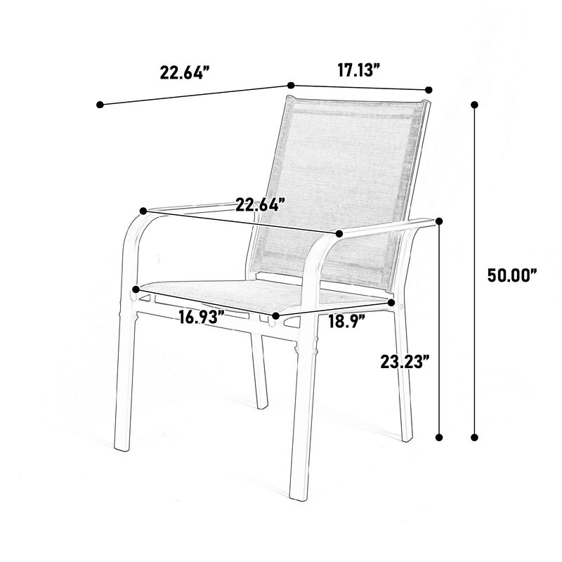 TATEUS 7 Pieces Outdoor Dining Set image number 3