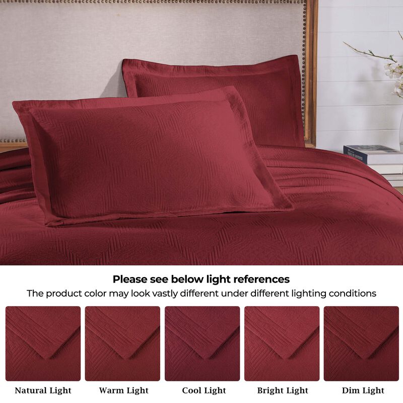 Soft Cotton Matelasse Bedspread Set, Lightweight Textured Bedding image number 2