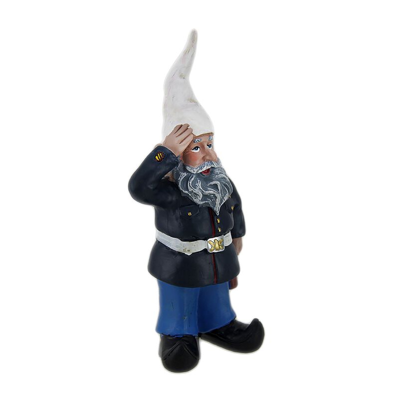 8 Inch Dress Blues Saluting US Marine Military Garden And Shelf Gnome Statue image number 4