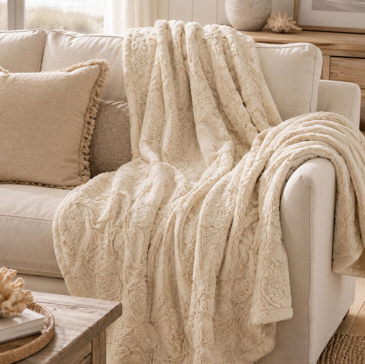 Ojai Large Faux Fur Throw Blanket