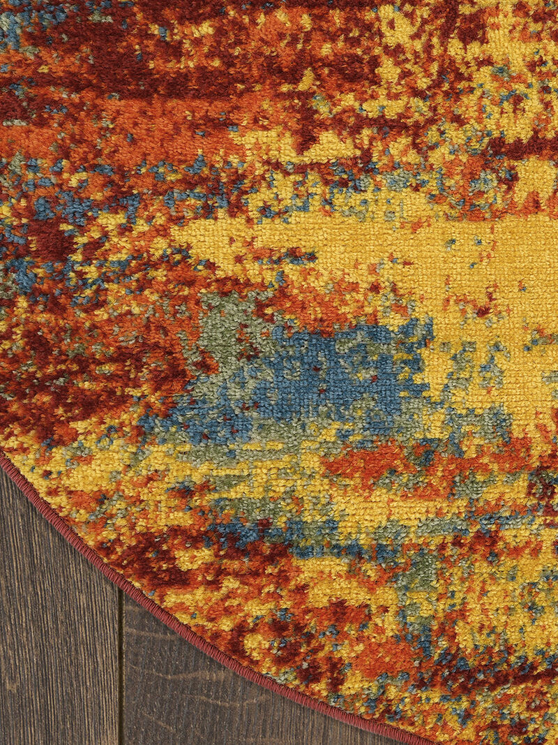 Nourison Essentials NRE06 Flame 4' x Round Rug