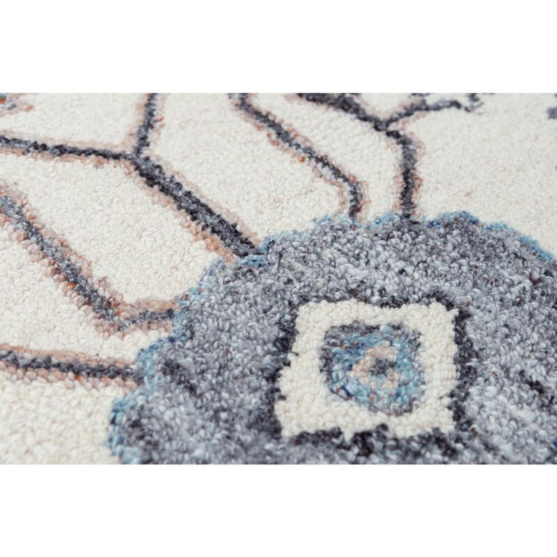 Hand Tufted Cut Pile Wool/ Polyester Rug, 5' x 7'6"