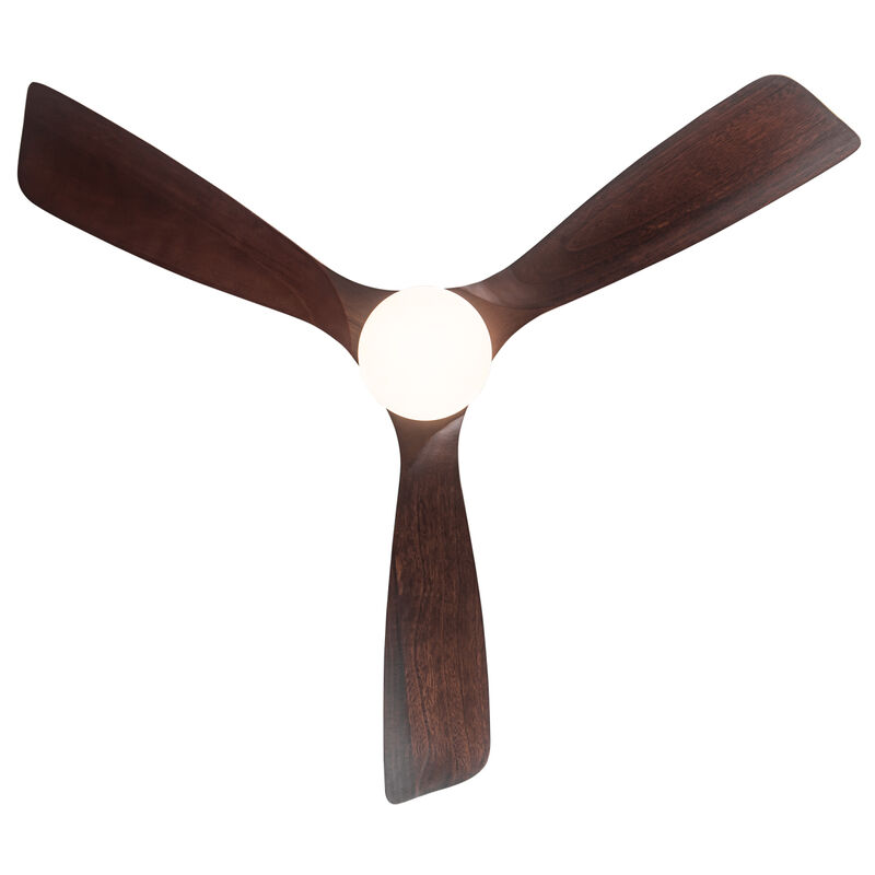 Semi Flush Ceiling Fan with Integrated LED Light in Solid Wood Blade image number 3