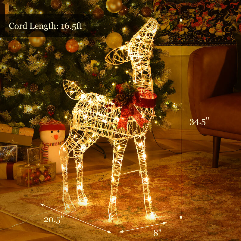 Christmas Reindeer Decoration with 50 Warm White LED Lights for Holiday Decor image number 2