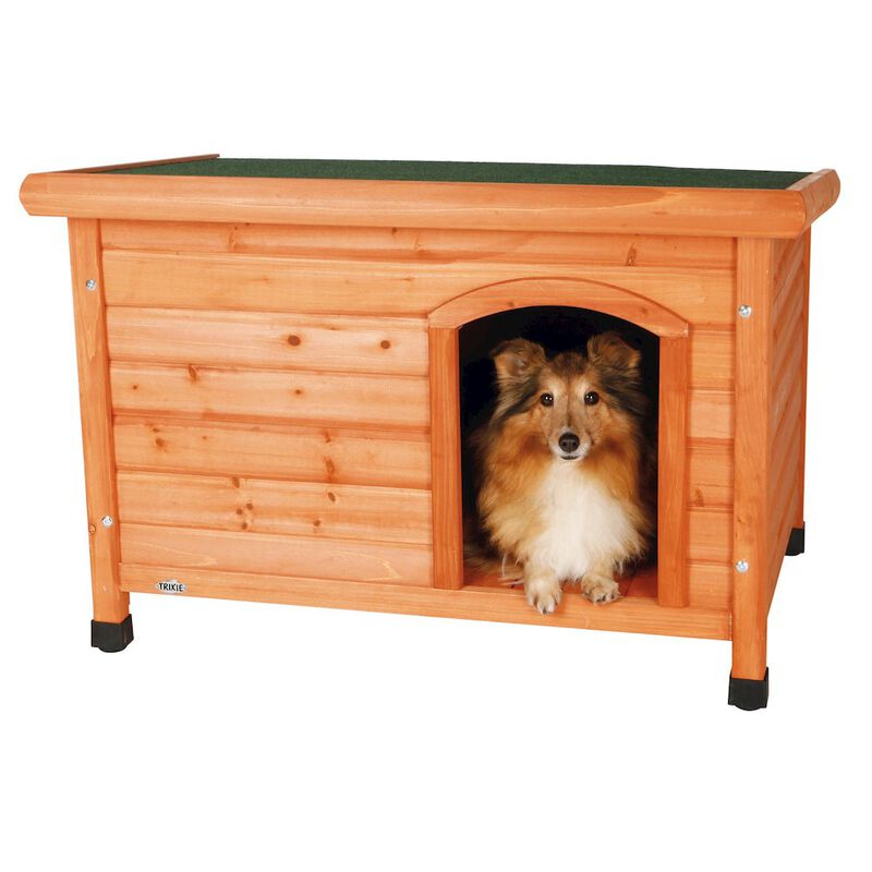 TRIXIE natura Classic Elevated Weatherproof Wooden Outdoor Dog House Roof image number 2