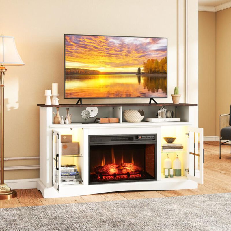 Hivvago Fireplace TV Stand with Remote Controls and Thermostat for TVs Up to 50 Inch