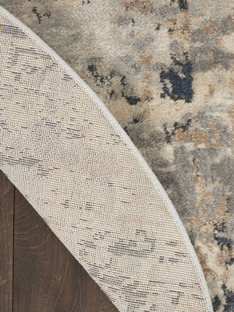 Quarry QUA01 Beige/Gray 7&rsquo;10&rdquo; x Round Rug image number 1