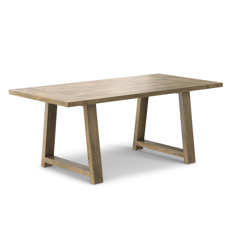 Whitley 72 inch Wide Solid Mango Farmhouse Dining Table in Grey Wash image number 8