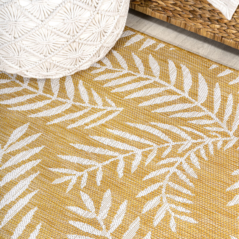 Nevis Palm Frond Square Indoor/Outdoor Area Rug