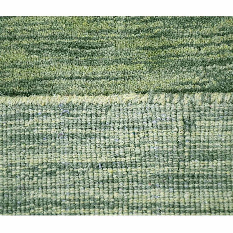 RUGSOTIC CARPETS HAND KNOTTED LOOM WOOL ECO-FRIENDLY AREA RUGS  - 8'x11', Rectangle, Green Color, Contemporary Modern Design, High Pile Thick Handmade Anti Skid Rugs for Living Room (L00516)