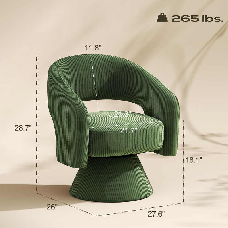Hivvago Swivel Barrel Accent Chair with Thick Padding image number 2
