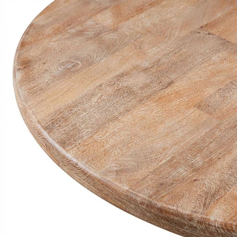Starlight Canyon Home 49 Inch Round Dining Table with Solid Wood Top, Dining Room Table, Antique Oak image number 4