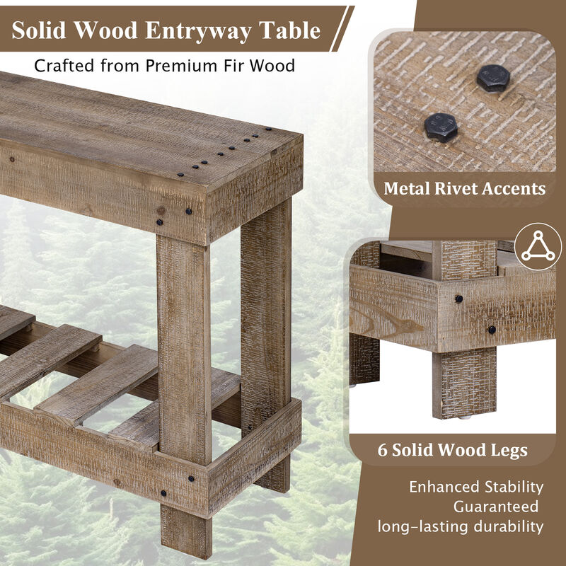 Merax Vintage Solid Cedar Wood Entryway Table