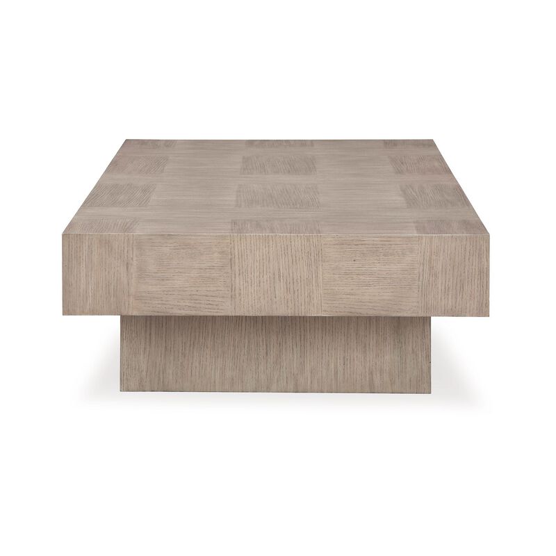 Laina Coffee Table, Light Grayish Brown Hardwood, Rectangular 60 Inch