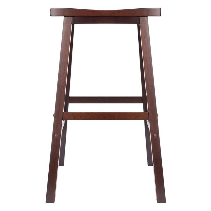 Satori 29" Saddle Seat Bar Stool Antique Walnut