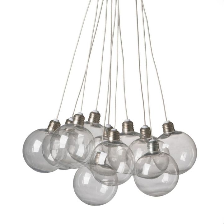 40.75" Clear and Brown Contemporary Drop Globes Chandelier