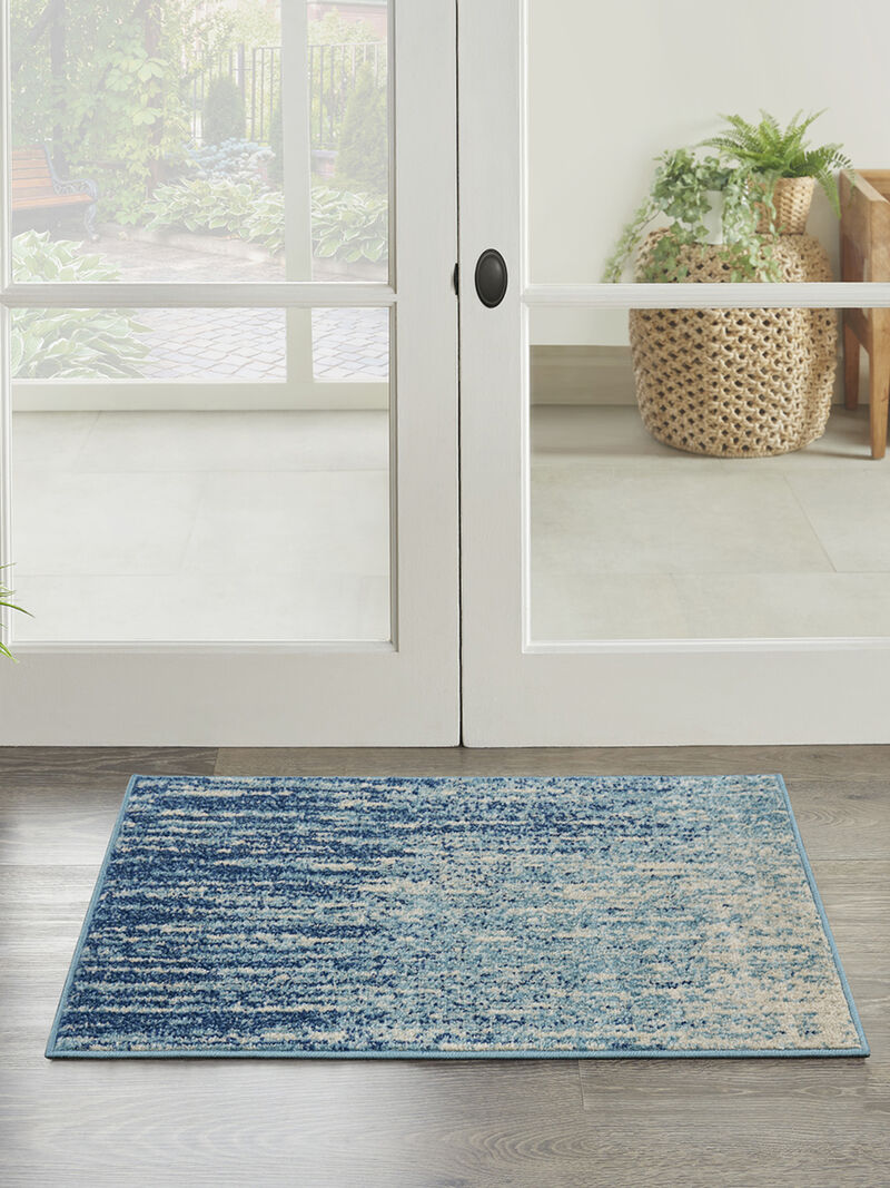 Passion PSN09 Navy/Light Blue 1'10" x 6' Rug