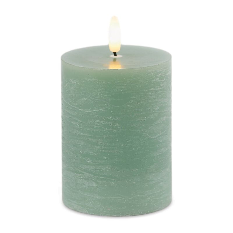 Set of 2 Flameless Pillar Candles with Realistic Wick for Ambient Home Lighting