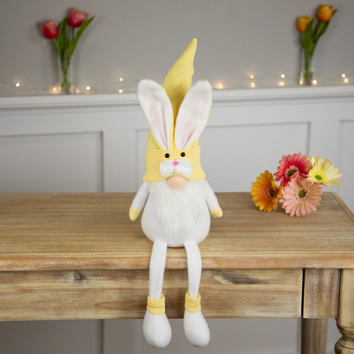 Sitting Bunny Gnome Easter Figurine - 20" - Yellow