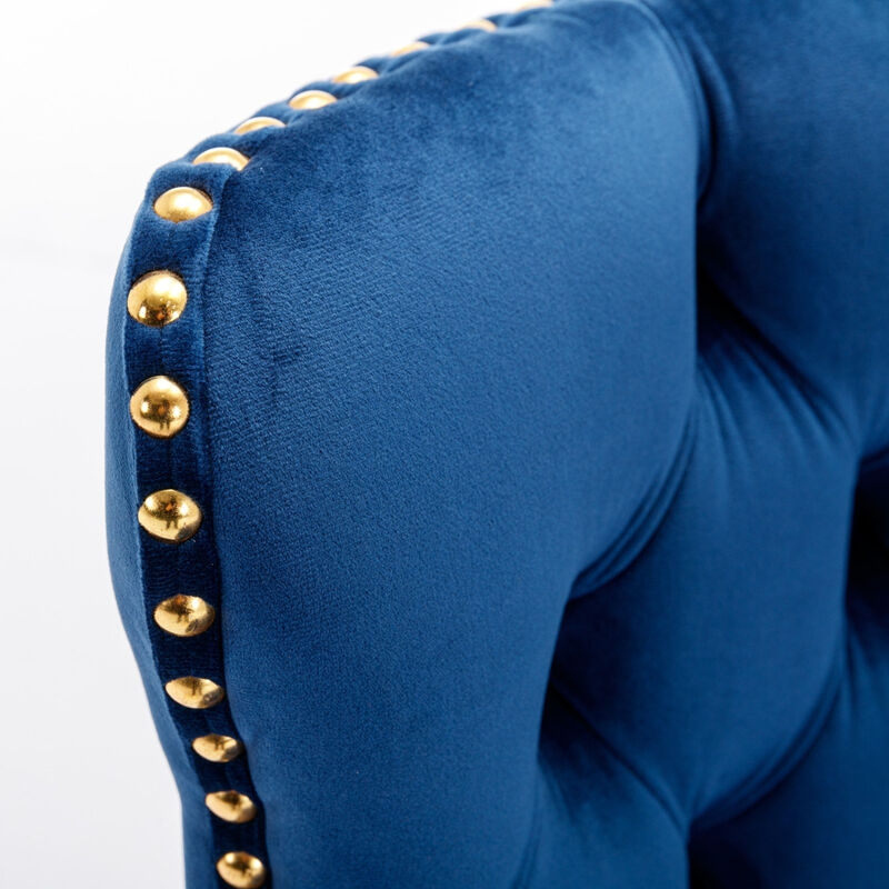 Streamdale Modern Blue Velvet Bar Stools, Set of 2 image number 7