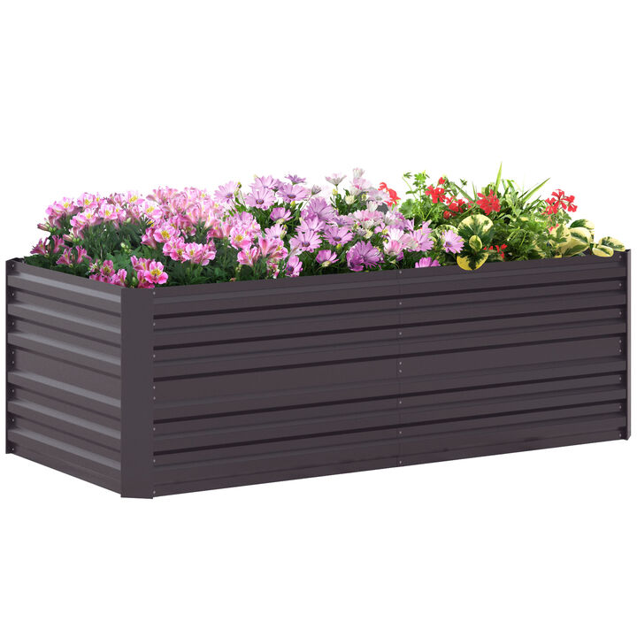 Hivvago Outdoor Steel Raised Garden Planter with Reinforced Rods