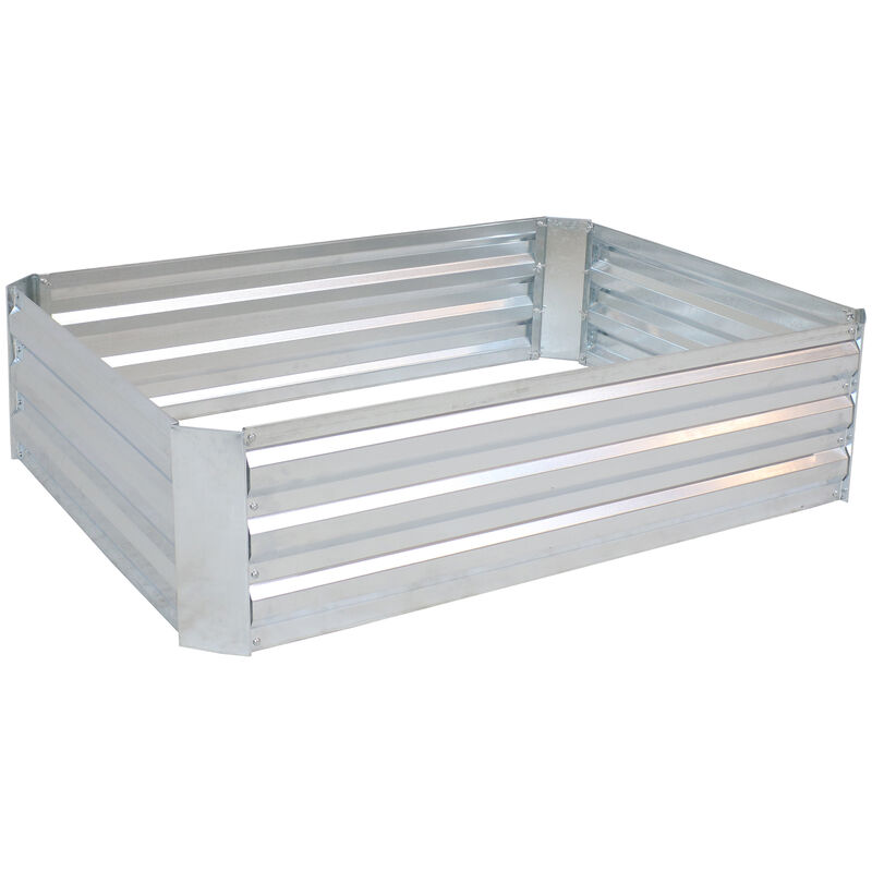 Sunnydaze Galvanized Steel Rectangle Raised Garden Bed - 47 in