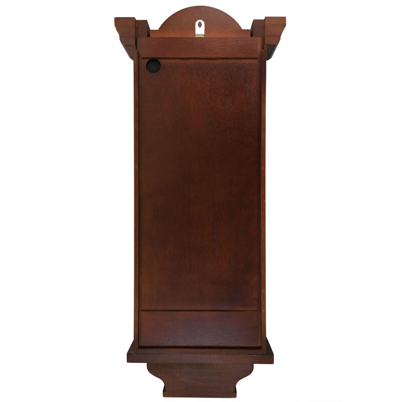 Bedford Clock Collection Grand 31 Inch Chiming Pendulum Wall Clock in Antique Mahogany Cherry Finish