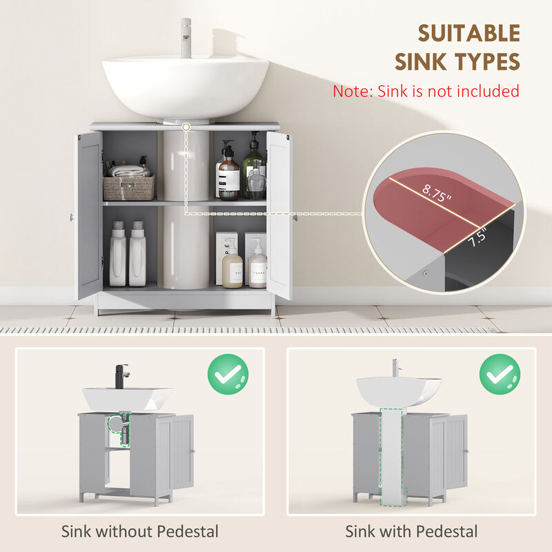 Hivvago Bathroom Vanity Storage Cabinet Under Sink 2 Doors image number 3